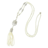 Deco pearl tassel necklace